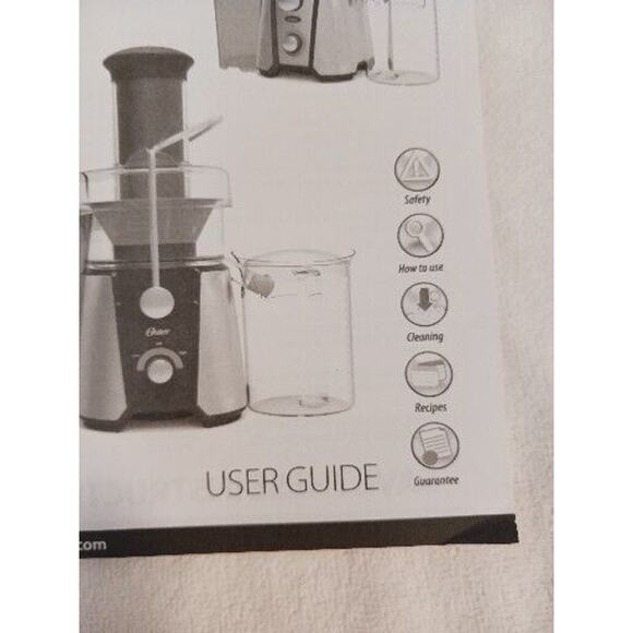 BOOKLET for Oster JusSimple 9000 SERIES Juice Extractor Instructions + Recipes - Picture 6 of 7